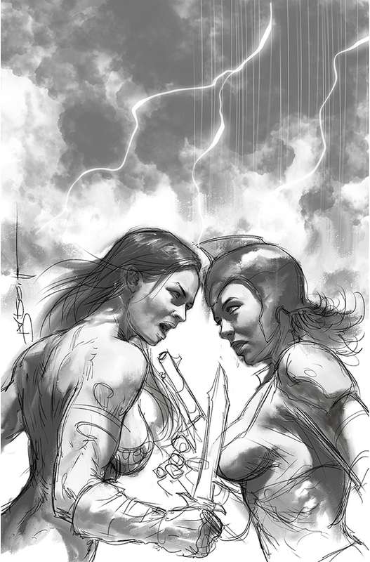 RED SONJA THE SUPERPOWERS #2 1:50 PARRILLO B&W VIRGIN RATIO VARIANT