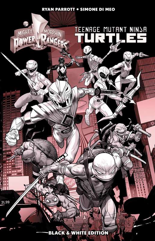 POWER RANGERS TEENAGE MUTANT NINJA TURTLES B&W HARDCOVER