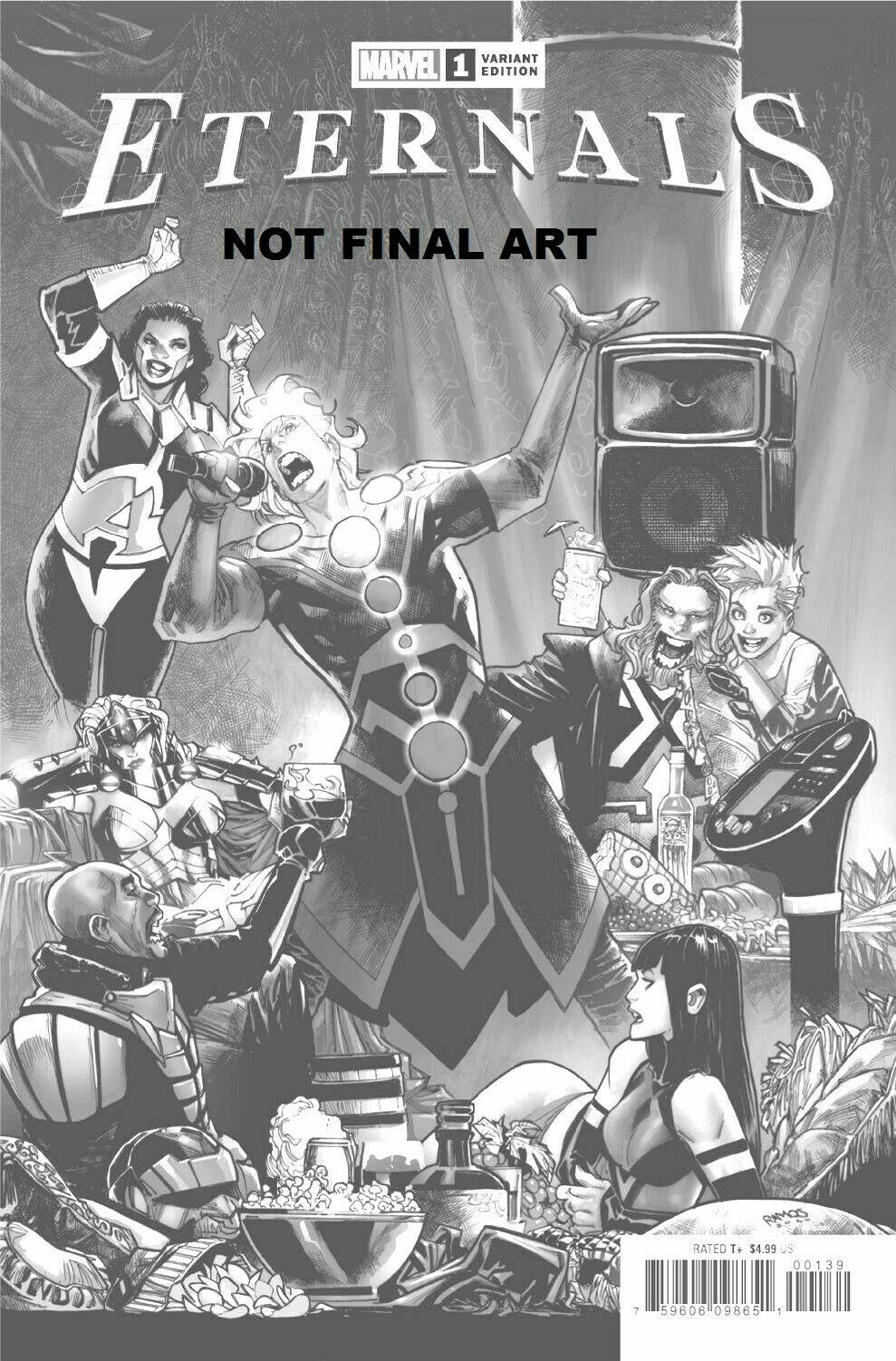 ETERNALS #1 RAMOS LAUNCH SKETCH VARIANT