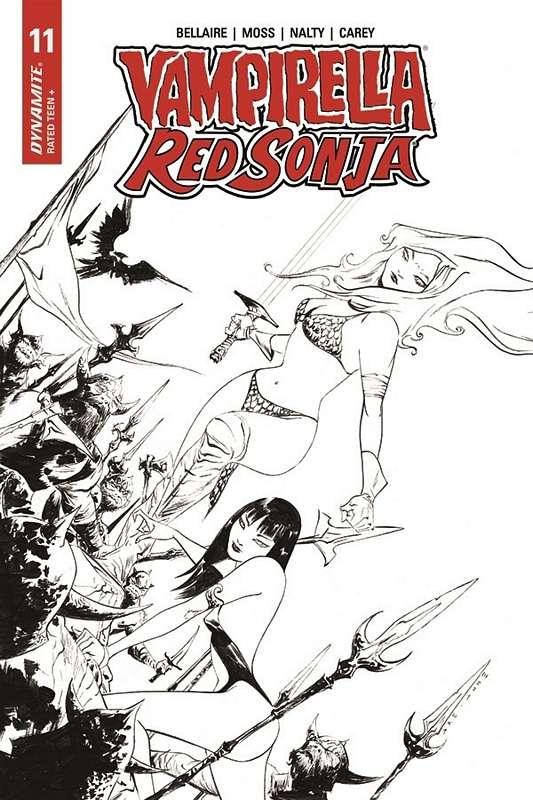 VAMPIRELLA RED SONJA #11 1:21 LEE B&W FOC RATIO VARIANT  VAMPIRELLA RED SONJA #11 1:21 LEE B&W FOC RATIO VARIANT