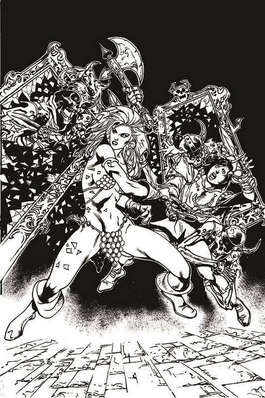 KILLING RED SONJA #4 1:15 CASTRO B&W VIRGIN FOC RATIO VARIANT  KILLING RED SONJA #4 1:15 CASTRO B&W VIRGIN FOC RATIO VARIANT