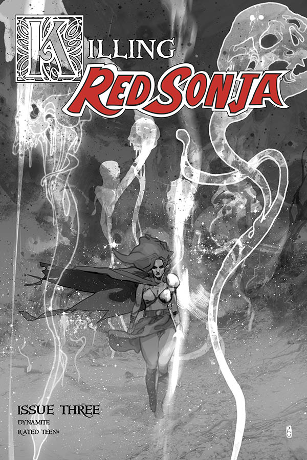 KILLING RED SONJA #3 1:10 WARD GRAYSCALE RATIO VARIANT  KILLING RED SONJA #3 1:10 WARD GRAYSCALE RATIO VARIANT