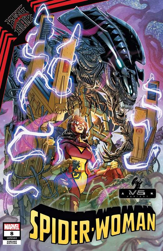 SPIDER-WOMAN #8 GARRON MARVEL VS ALIEN VARIANT KIB