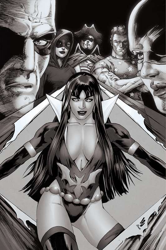 VAMPIRELLA DARK POWERS #2 1:25 LAU B&W VIRGIN RATIO VARIANT  VAMPIRELLA DARK POWERS #2 1:25 LAU B&W VIRGIN RATIO VARIANT