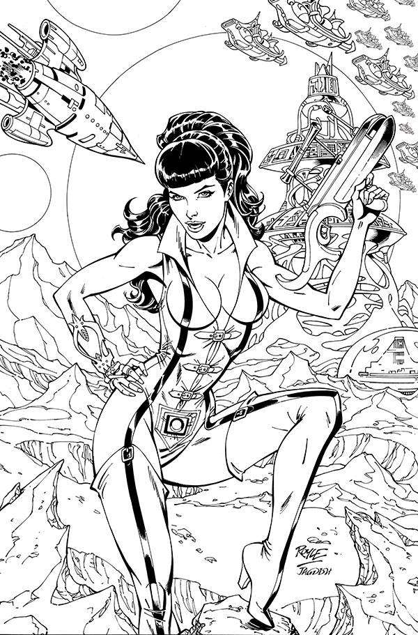 BETTIE PAGE UNBOUND #8 1:25 ROYLE B&W VIRGIN FOC VARIANT