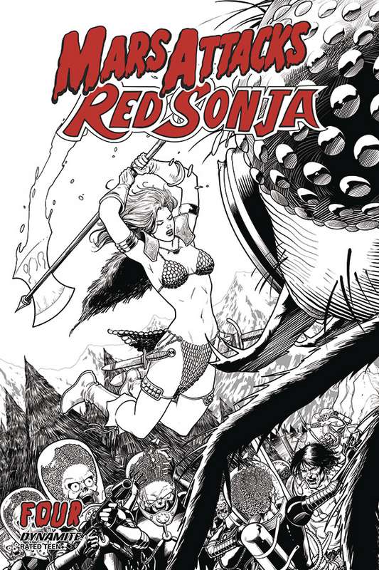 MARS ATTACKS RED SONJA #4 1:10 KITSON B&W RATIO VARIANT  MARS ATTACKS RED SONJA #4 1:10 KITSON B&W RATIO VARIANT