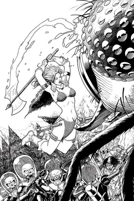 MARS ATTACKS RED SONJA #4 1:20 KITSON VIRGIN RATIO VARIANT  MARS ATTACKS RED SONJA #4 1:20 KITSON VIRGIN RATIO VARIANT