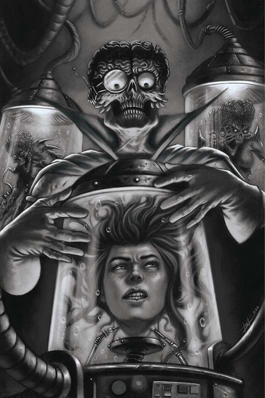 MARS ATTACKS RED SONJA #4 1:11 STRATI B&W VIRGIN FOC RATIO VARIANT  MARS ATTACKS RED SONJA #4 1:11 STRATI B&W VIRGIN FOC RATIO VARIANT