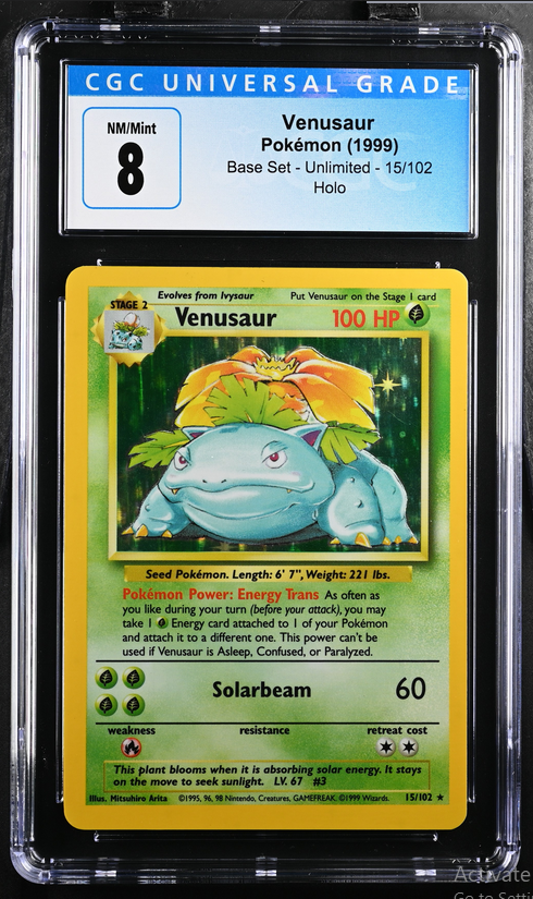 Graded TCG (PKMN) - Venusaur Base Set - Unlim CGC 8