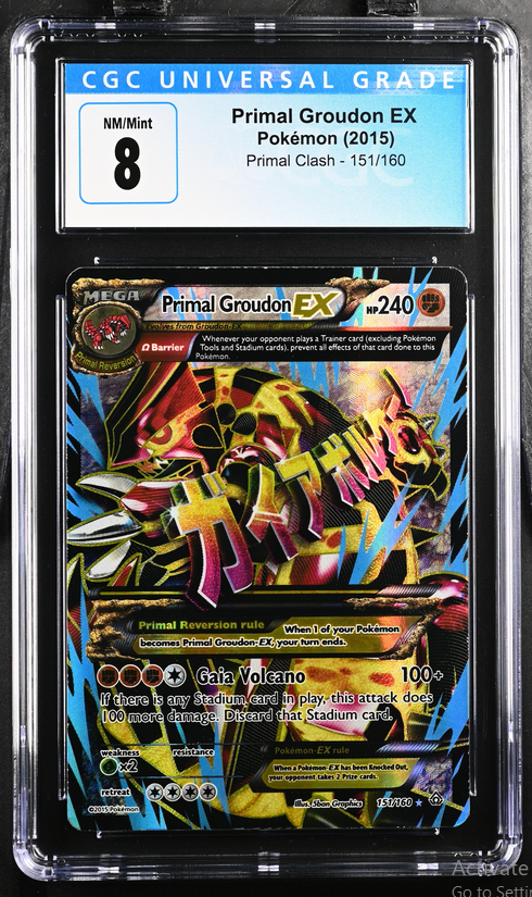 Graded TCG (PKMN) - Primal Groudon EX Primal Clash 151/160 CGC 8
