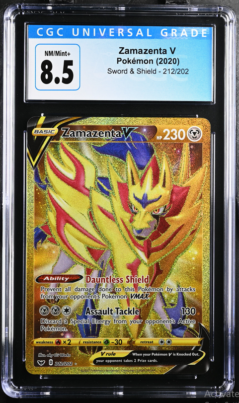 Graded TCG (PKMN) - Zamazenta V Sword and Shield 212/202 CGC 8.5