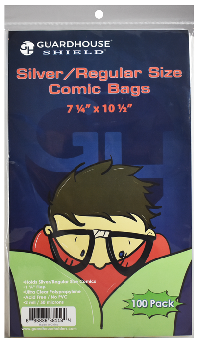Shield Bag for Silver/Regular Comic Books - 7 1/4 x 10 1/2