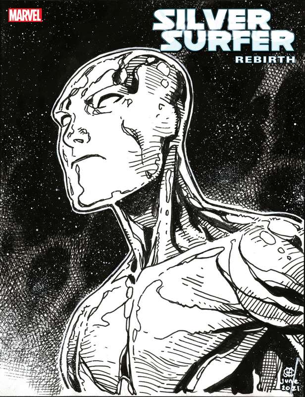 SILVER SURFER REBIRTH #1 CHEUNG HEADSHOT SKETCH VARIANT