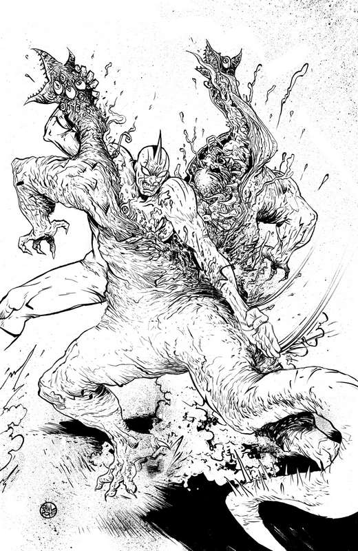 ULTRAMEGA BY JAMES HARREN #4 CVR D 1:10 RATIO VARIANT B&W VIRGIN (MR)
