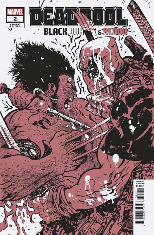 DEADPOOL BLACK WHITE BLOOD #2 (OF 5) JOHNSON VARIANT