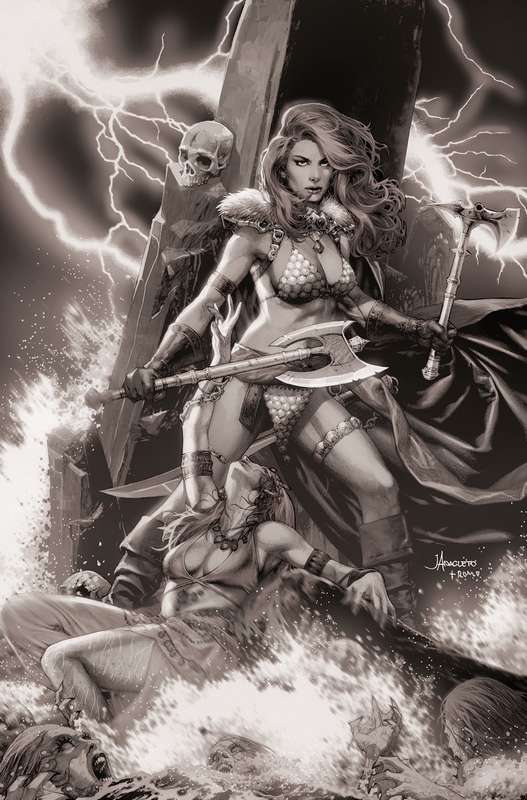 RED SONJA (2021) #2 CVR R 1:15 FOC RATIO VARIANT ANACLETO B&W VIRG