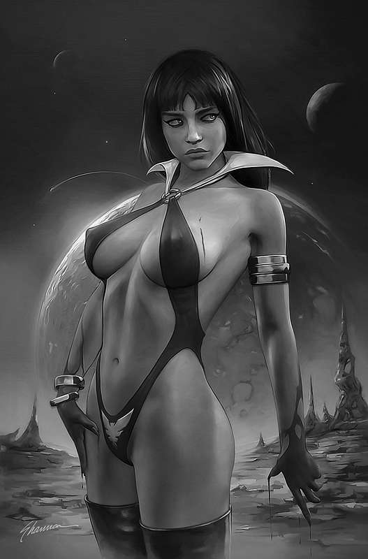VAMPIRELLA #22 1:21 FOC RATIO VARIANT MAER B&W VIGIN  VAMPIRELLA #22 1:21 FOC RATIO VARIANT MAER B&W VIGIN