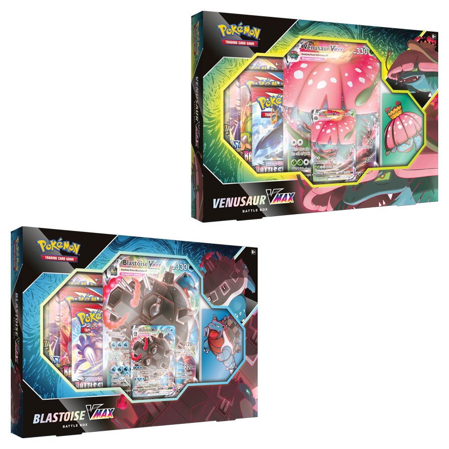 Pokemon TCG (PKM): Venusaur or Blastoise VMAX Battle Box