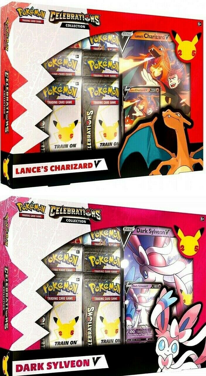 PokÃ©mon TCG (PKMN): CELEBRATIONS COLLECTIONâ€”LANCEâ€™S CHARIZARD V OR DARK SYLVEON V