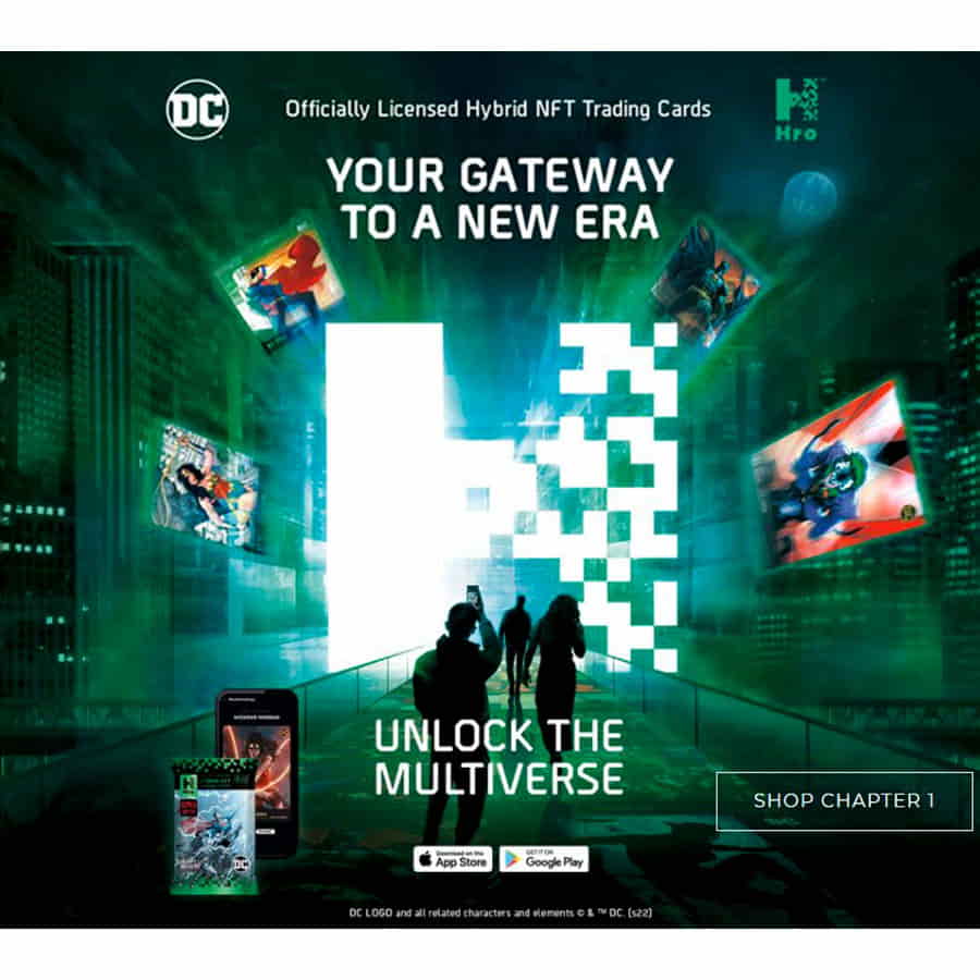 Hro DC Unlock the Multiverse Hybrid NFT Trading Cards - Chapter 1 Booster Pack