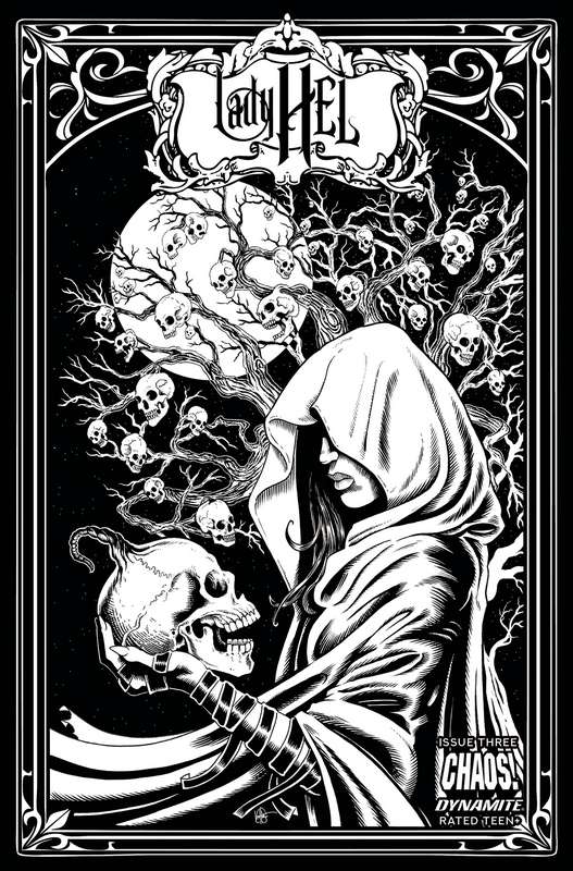LADY HEL #3 CVR Q 1:7 FOC RATIO VARIANT HAESER B&W  LADY HEL #3 CVR Q 1:7 FOC RATIO VARIANT HAESER B&W