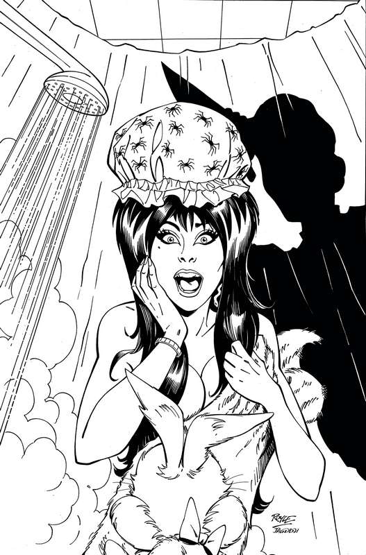 ELVIRA IN HORRORLAND #1 CVR P 1:11 RATIO VARIANT ROYLE B&W VIR