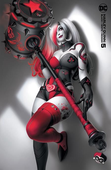 HARLEY QUINN BLACK WHITE REDDER #5 (OF 6) CVR B WARREN LOUW VARIANT