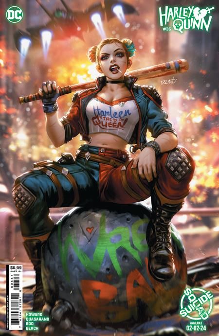HARLEY QUINN #36 CVR E DERRICK CHEW SUICIDE SQUAD KILL ARKHAM ASYLUM HARLEY QUINN CARD STOCK VARIANT