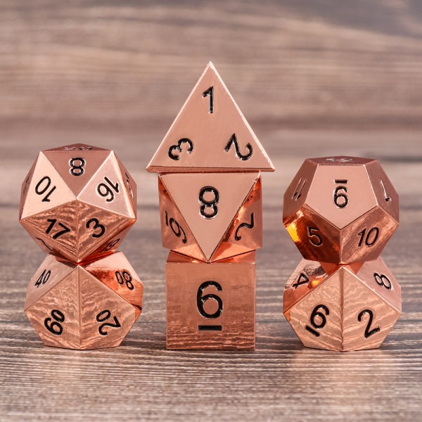 Njoy Games & Comics Metal Dice-Bright Copper Dice Set (7 CT)