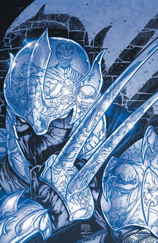MMPR TMNT II B&W ED #1 CVR E FOC REVEAL EASTMAN & WILLIAMS