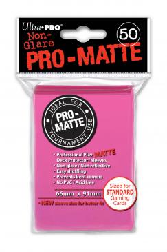 50ct Pro-Matte Bright Pink Standard Sleeves